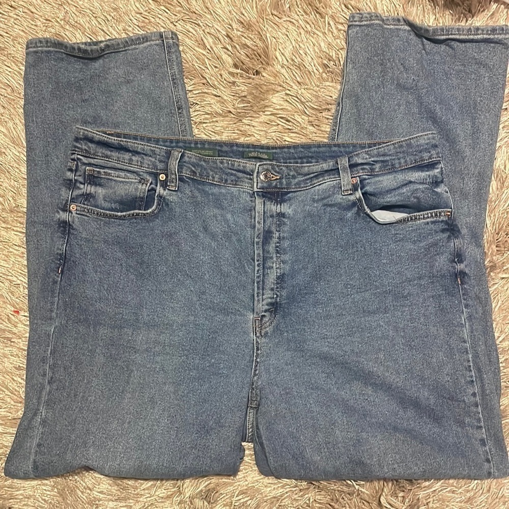 WILD Fable Super High Rise Straight Leg Blue Ripped Jeans Size 18